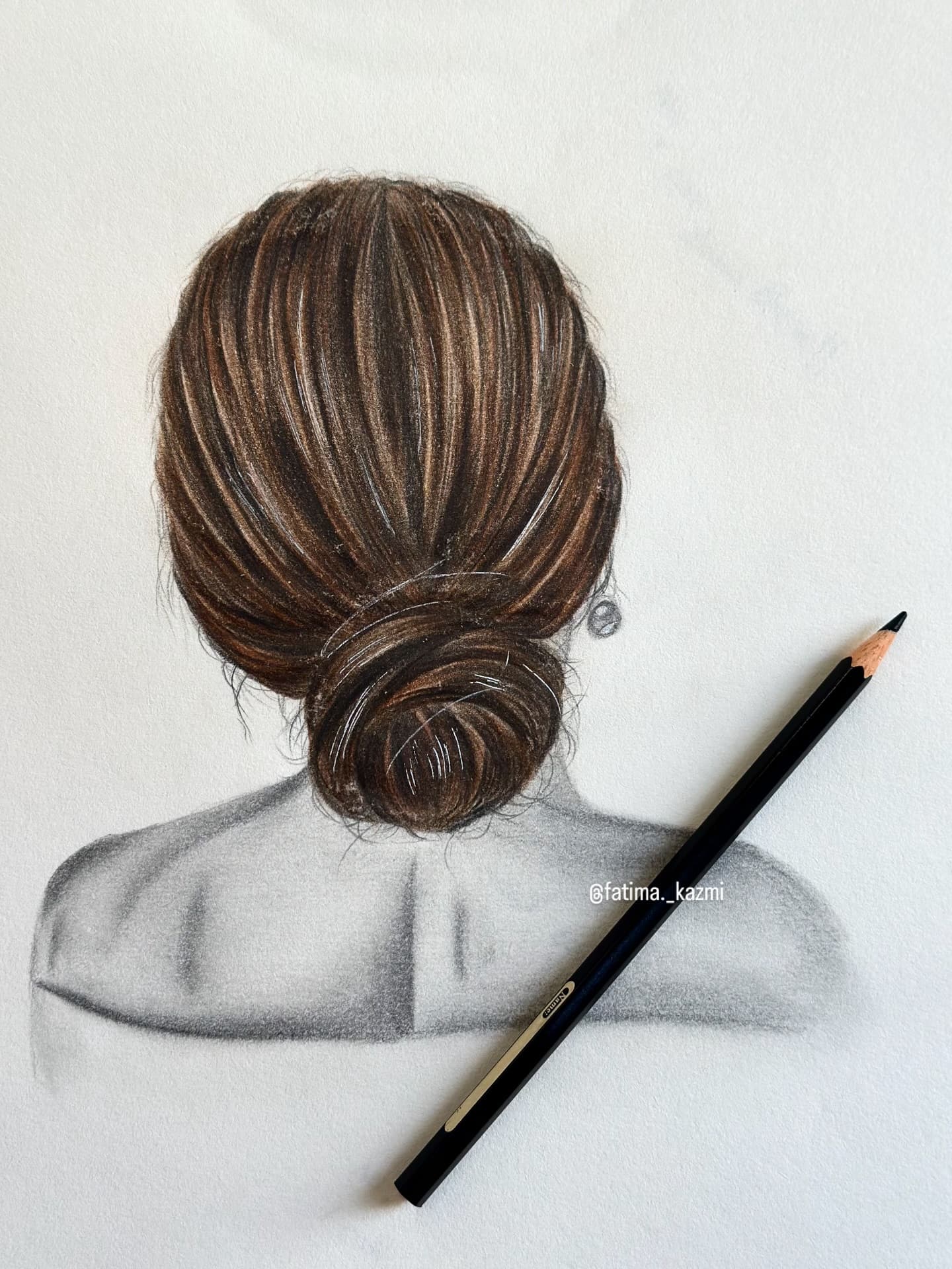 Bridal Chignon — Colored pencil