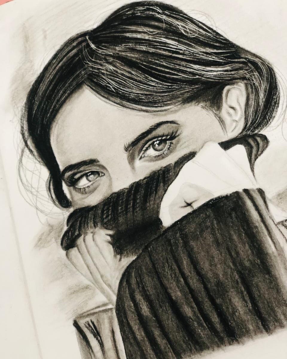 Graphite Portrait Study — Graphite pencil