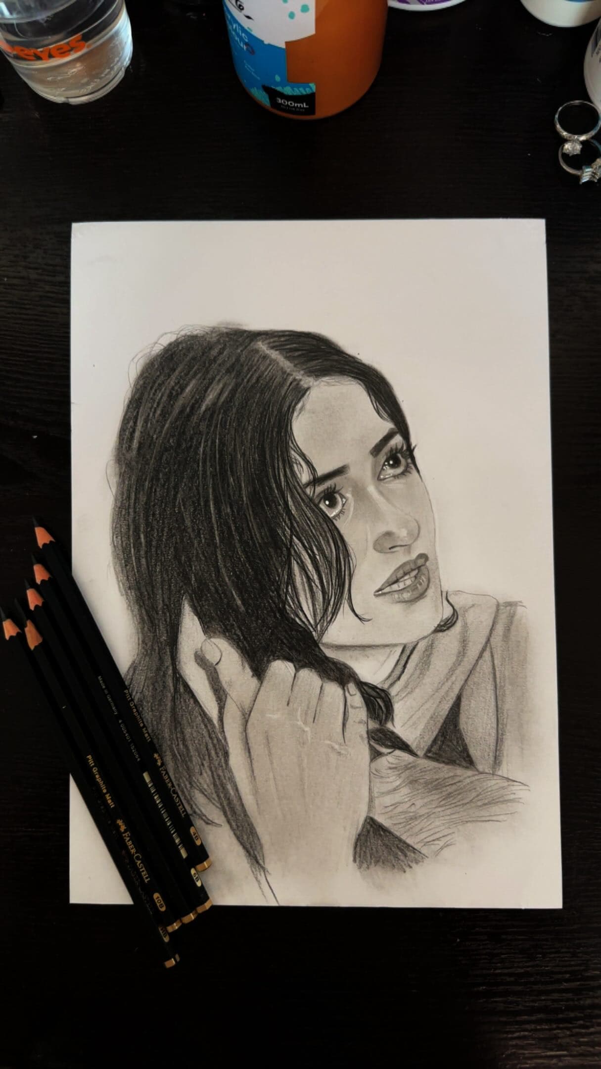 Hand-drawn artwork by Fatima, posted on Instagram